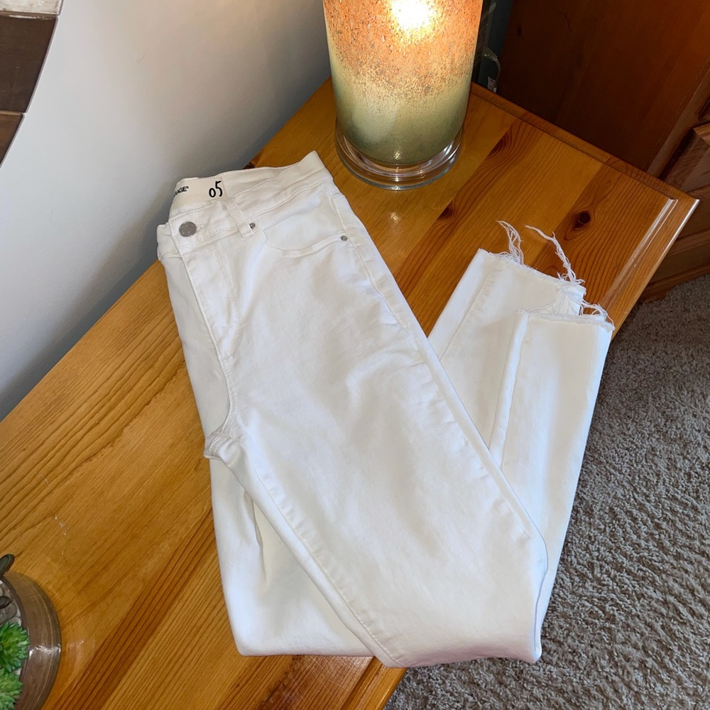 Garage High Waisted White Denim Jeans